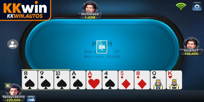 Một ván đấu Phỏm online sẽ diễn ra theo thứ tự nhất định