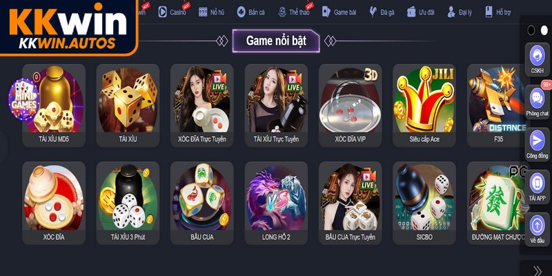 KKWIN tự hào phát triển một kho tàng trò chơi đa dạng