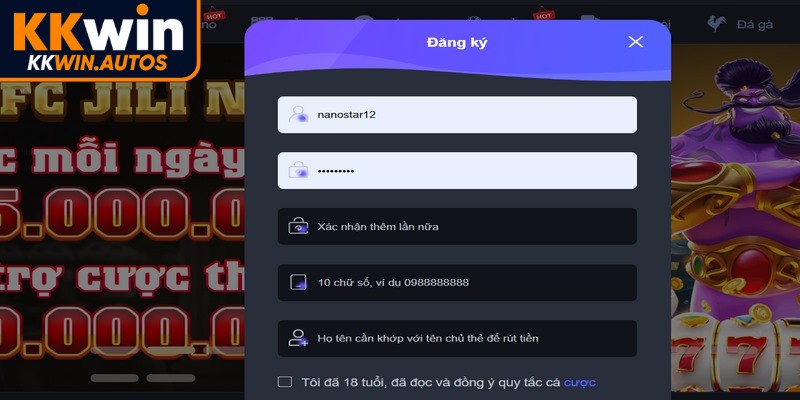 Tạo tài khoản thành viên KKWIN siêu đơn giản theo hướng dẫn